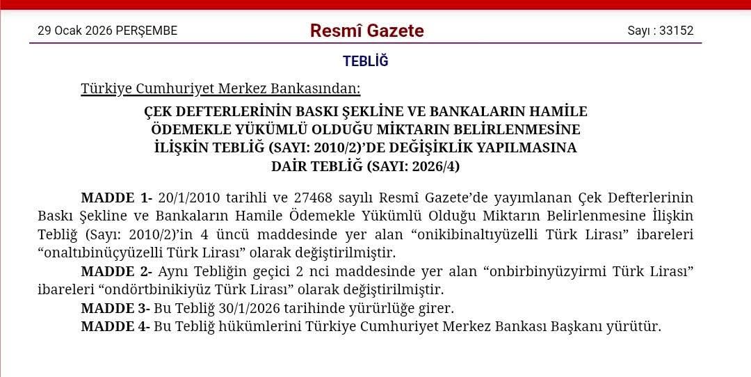 Karşılıksız çekler için bankaların ödemekle yükümlü olduğu tutar 16 bin 350 liraya yükseltildi.