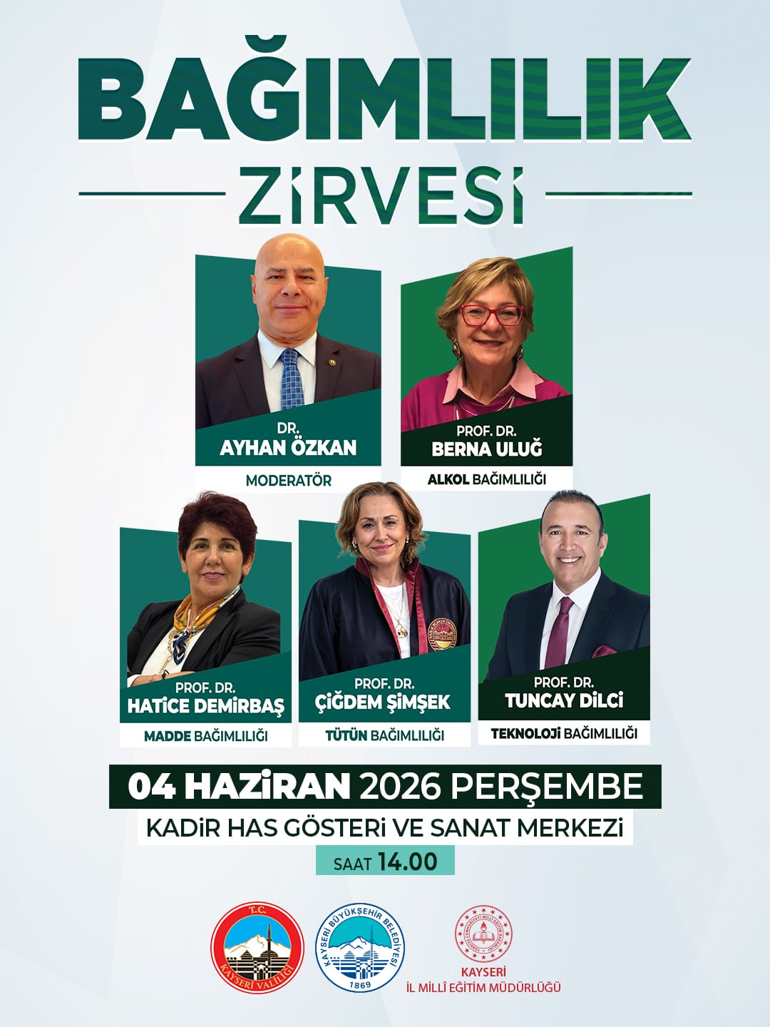 KAYSERİ’DE BAĞIMLILIKLA MÜCADELE İÇİN GÜÇ BİRLİĞİ: BAĞIMLILIK ZİRVESİ