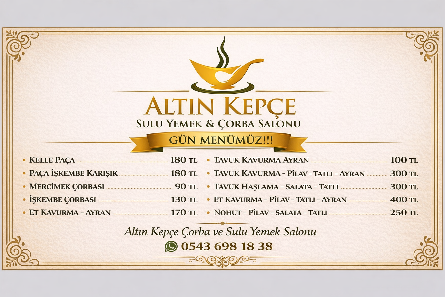 Altın Kepçe Çorba Suluyemek Salonu